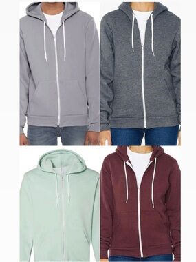 American Apparel Unisex Flex Fleece Hoodie F497 - XS - Lot of 4 Colors